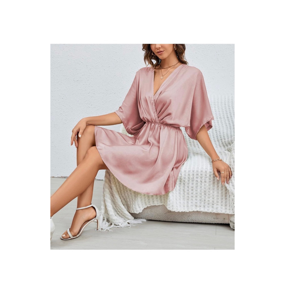 NEW Dusty Pink Satin Mini Dress XL